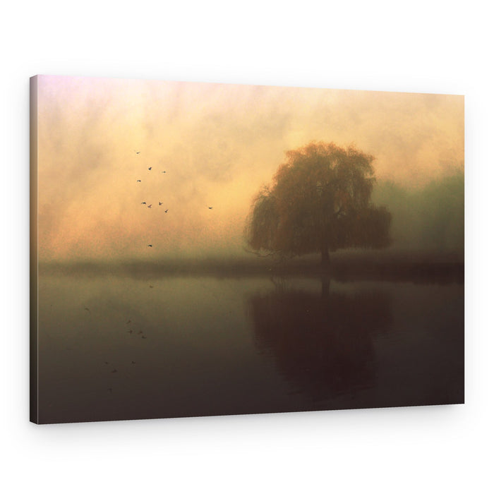 Misty Lake Reflection – Canvas Print