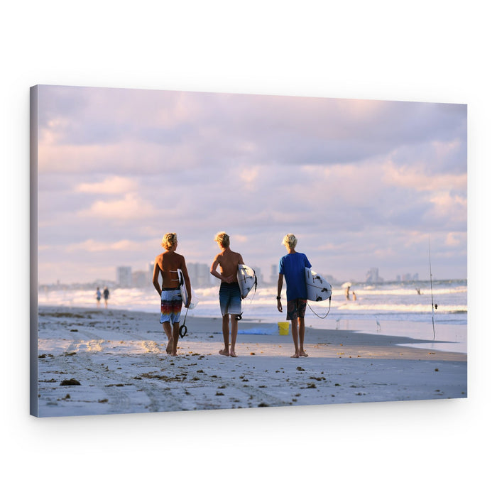 Golden Hour Surfers – Canvas Print