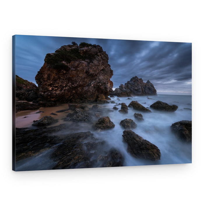 Moody Coastal Rocks – Canvas Print