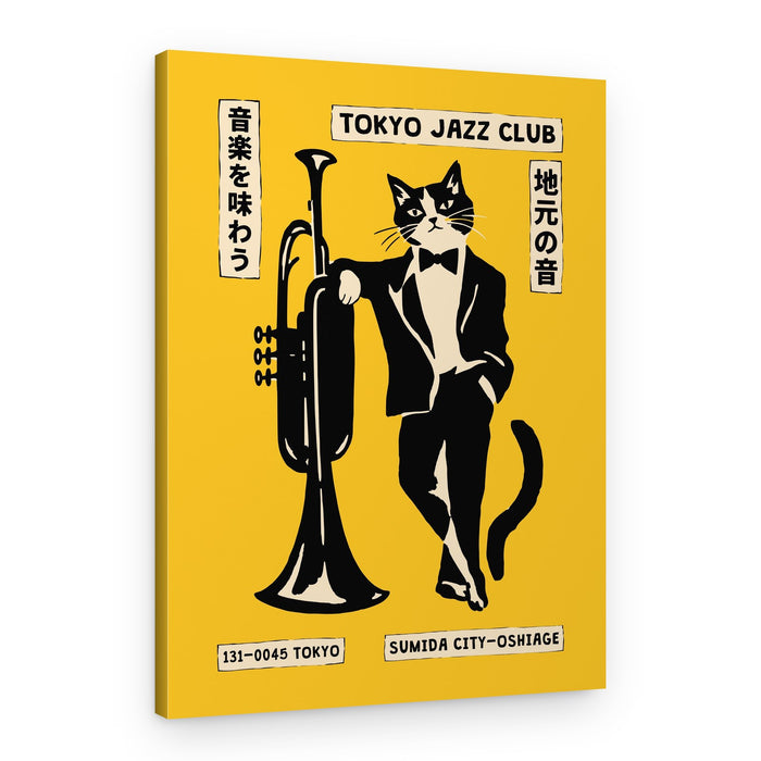 Tokyo Jazz Club Cat – Canvas Print