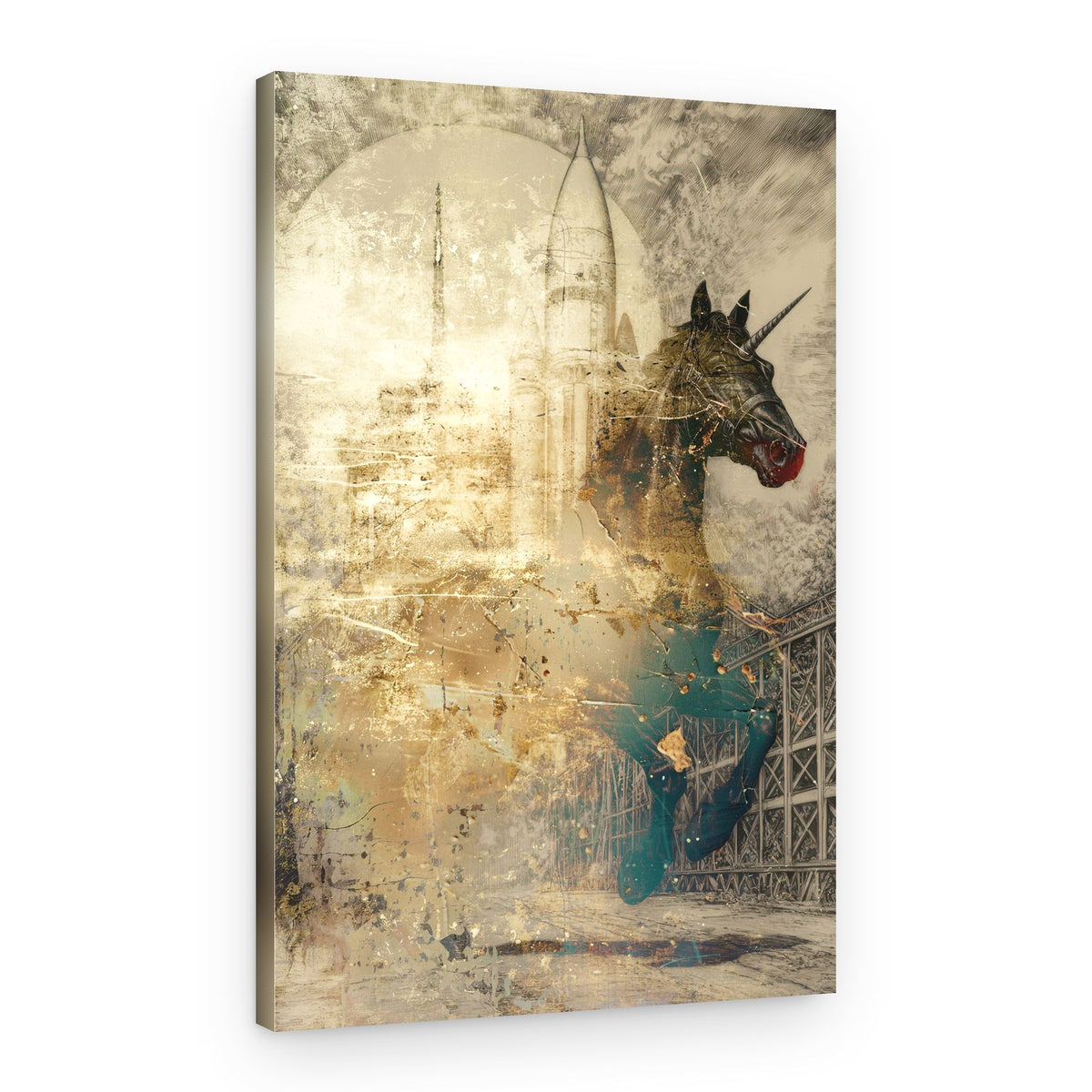 Mystical Unicorn City – Canvas Print