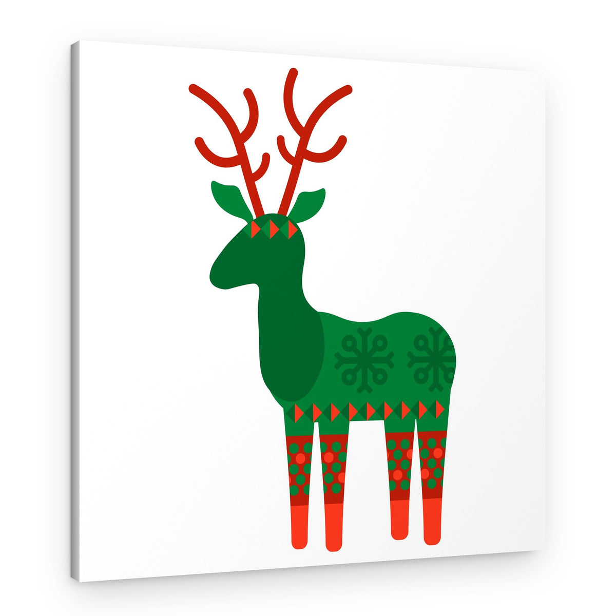 Patterned Christmas Reindeer – Canvas Print