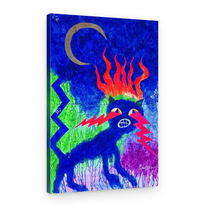 Fiery Lightning Cat – Canvas Print