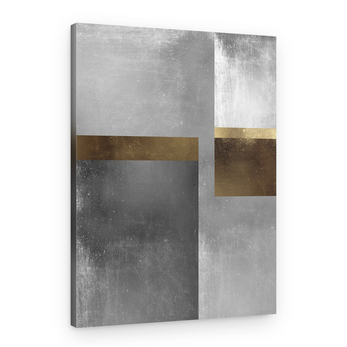 Modern Gold Gray Abstract – Canvas Print