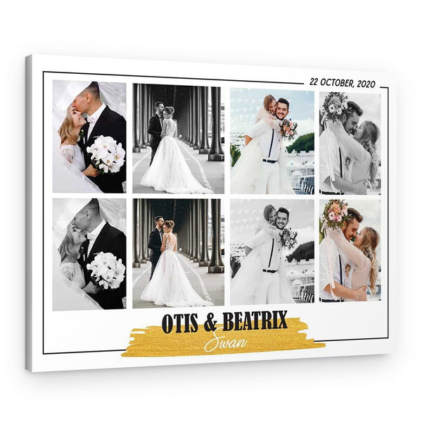 Personalized Wedding Photo Collage Canvas Print
