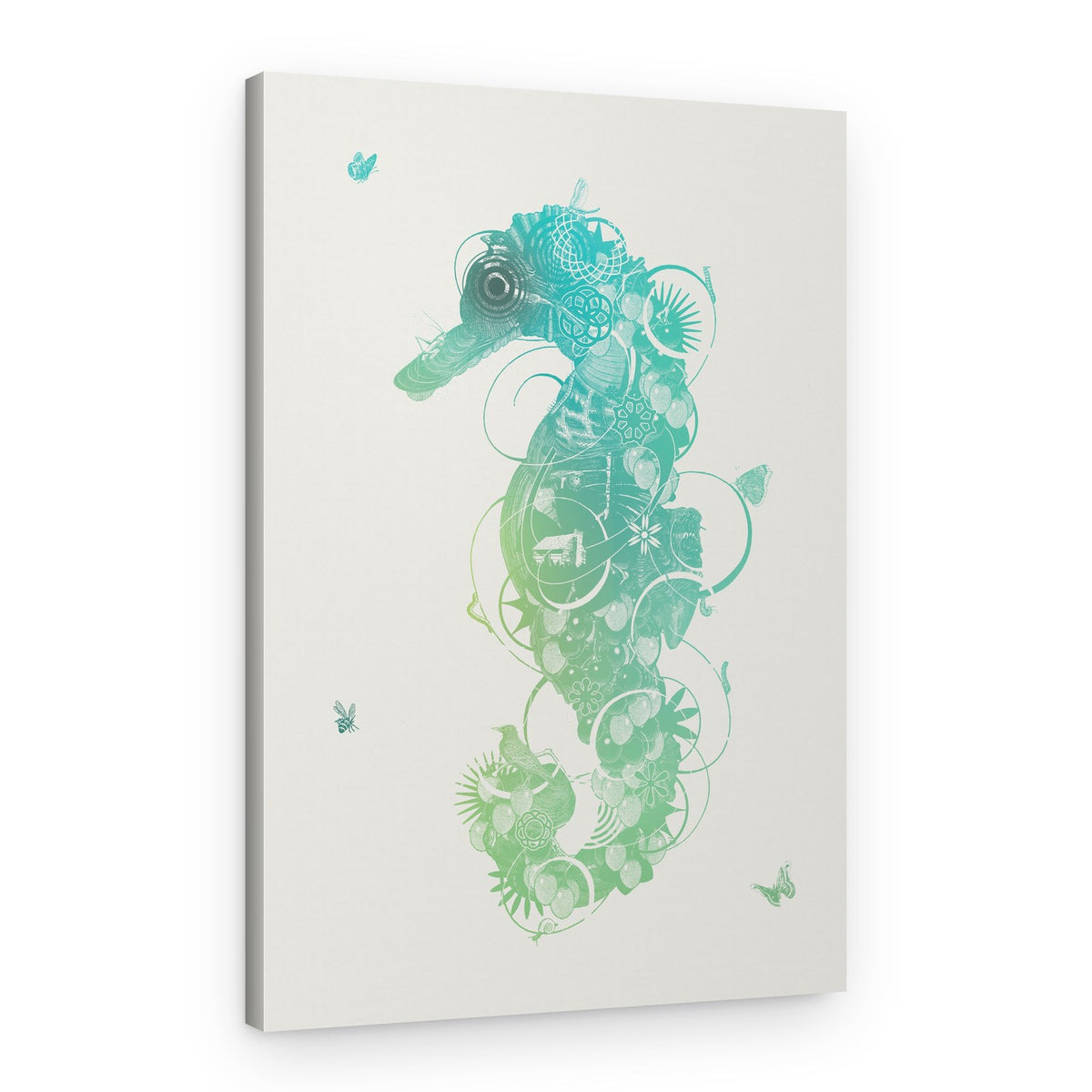 Intricate Botanical Seahorse – Canvas Print