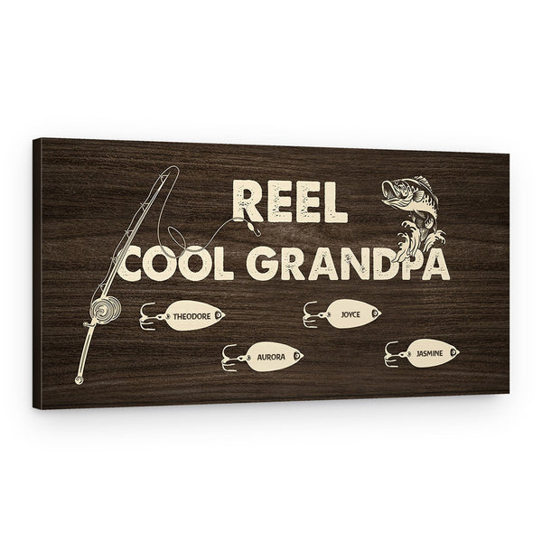 Reel Cool Grandpa Custom Canvas Print