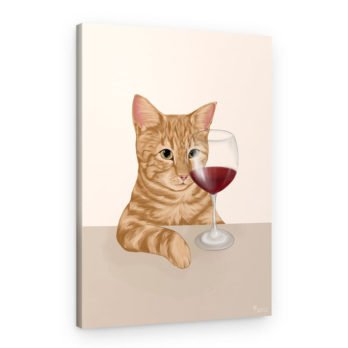 Ginger Cat Red Wine – Canvas Print