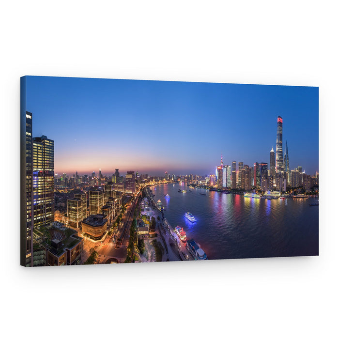 Shanghai Night Skyline – Canvas Print