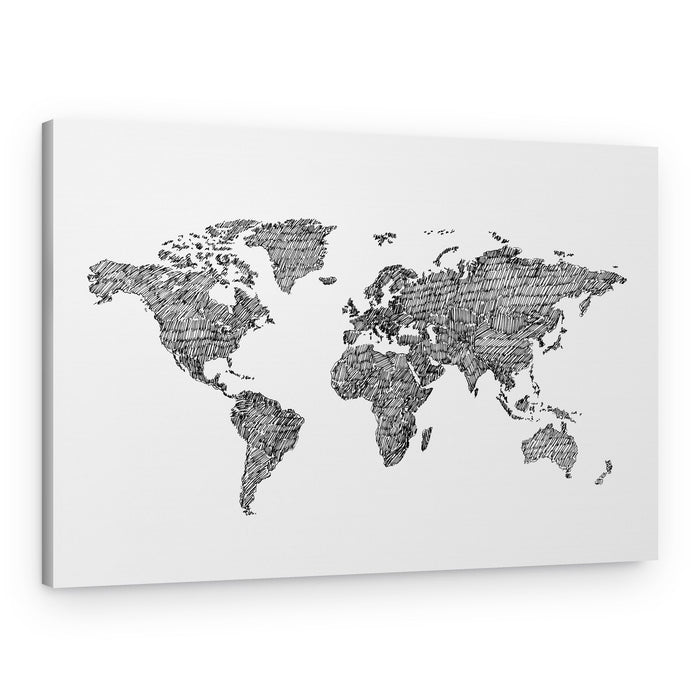 World Map Sketch – Canvas Print