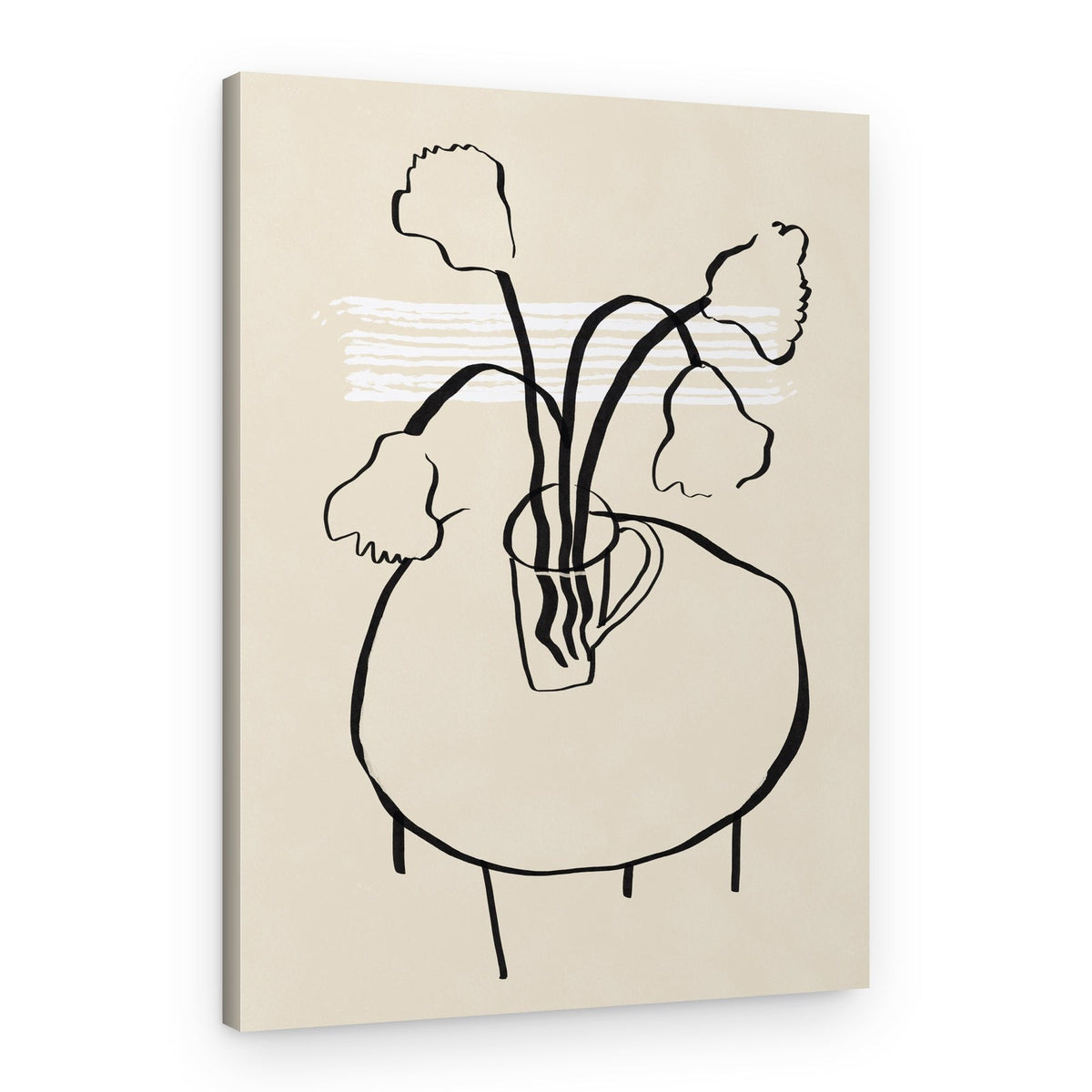 Abstract Floral Still Life – Canvas Print