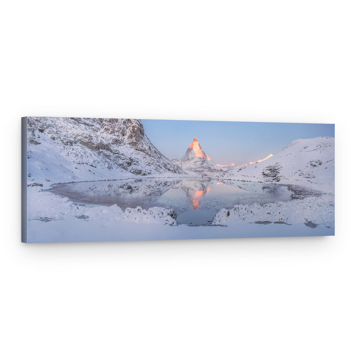 Golden Peak Winter Reflection – Canvas Print