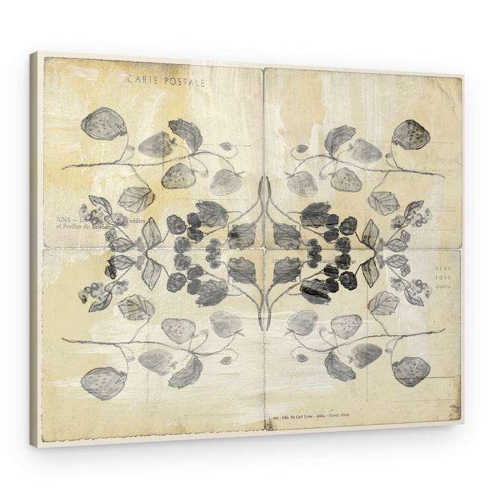 Aged Berry Botanical Symmetry – Canvas Print