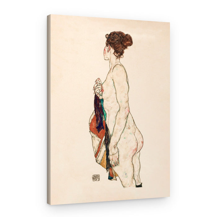 Standing Nude Woman With a Patterned Robe 1917 – Canvas Print