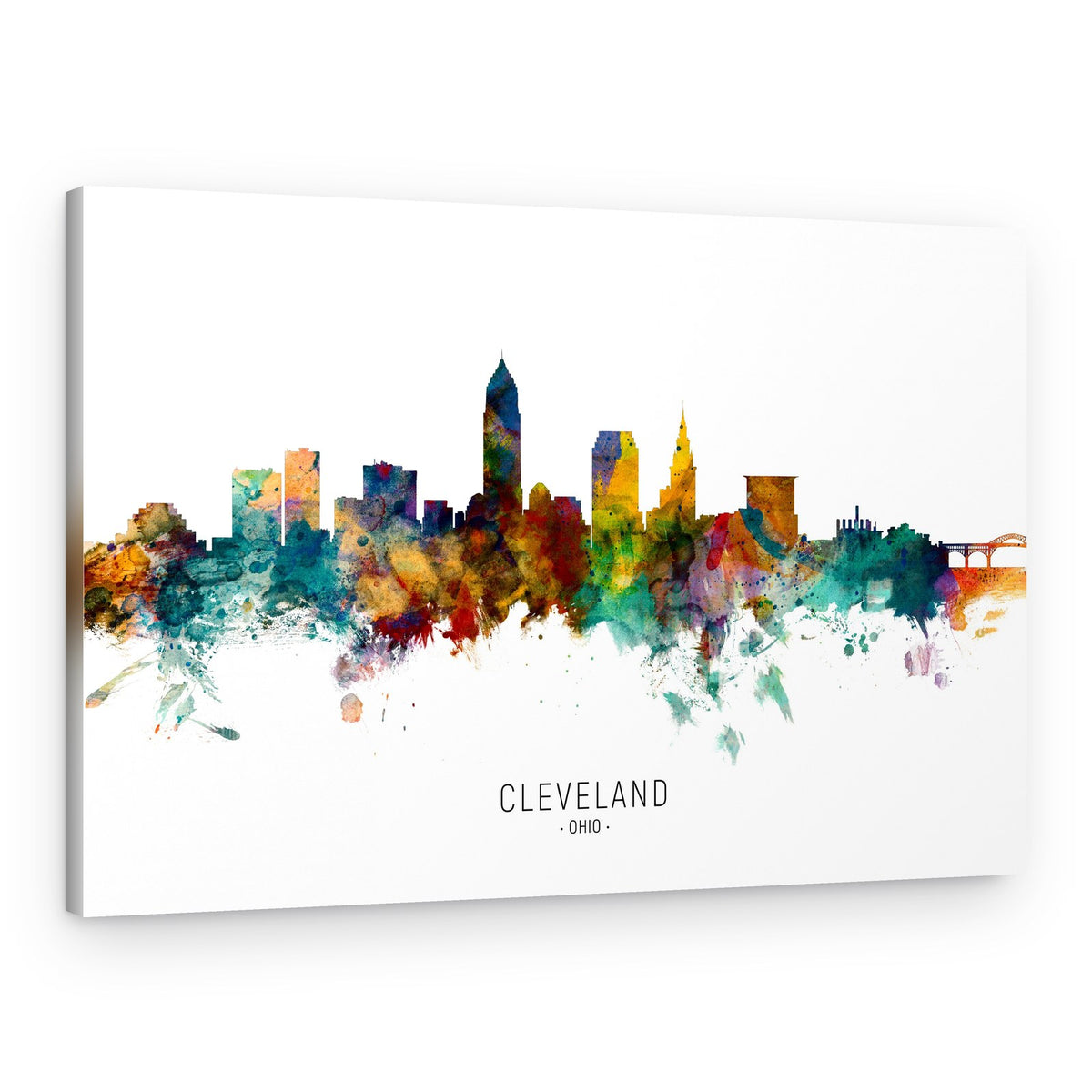 Cleveland Watercolor Skyline – Canvas Print