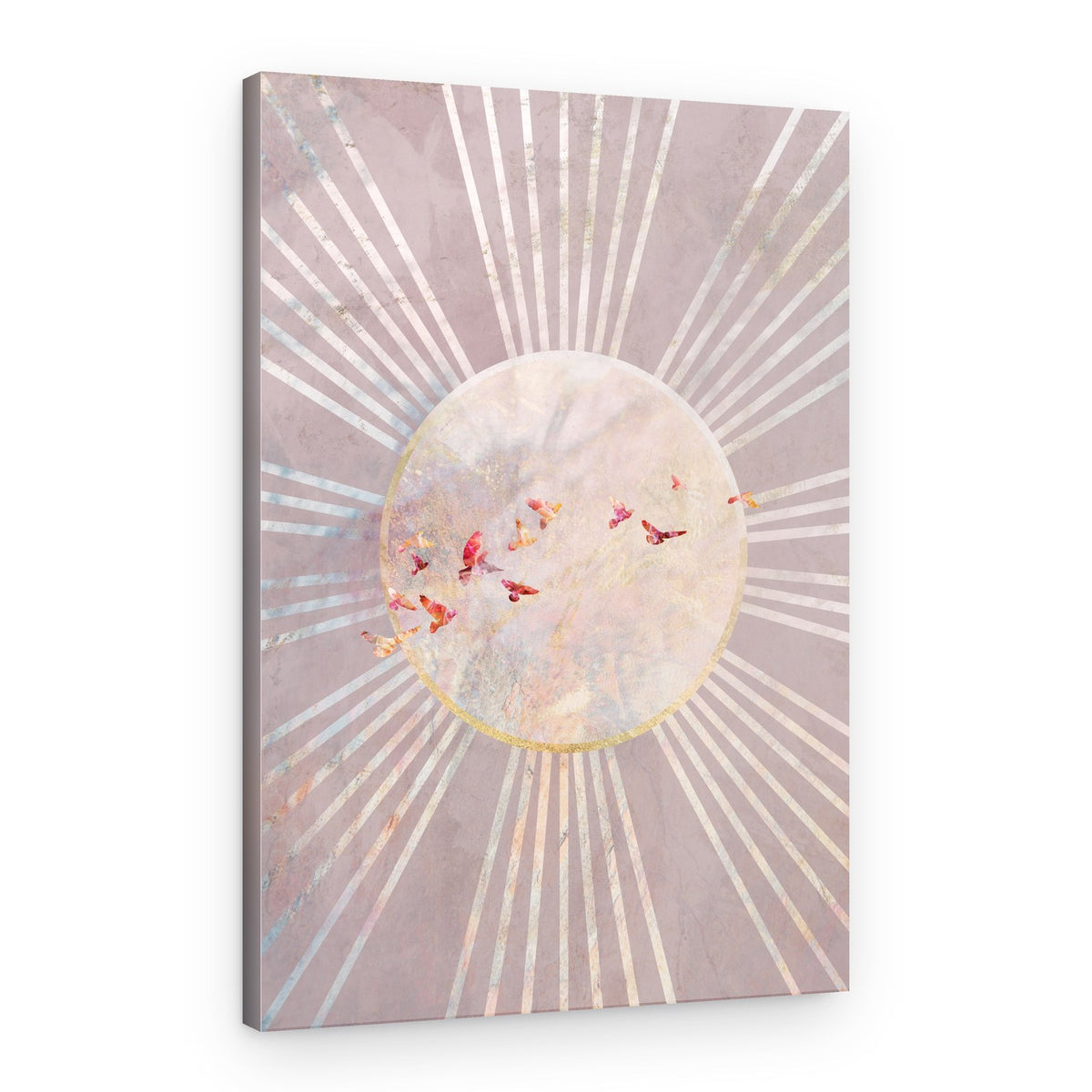 Golden Ray Birds – Canvas Print