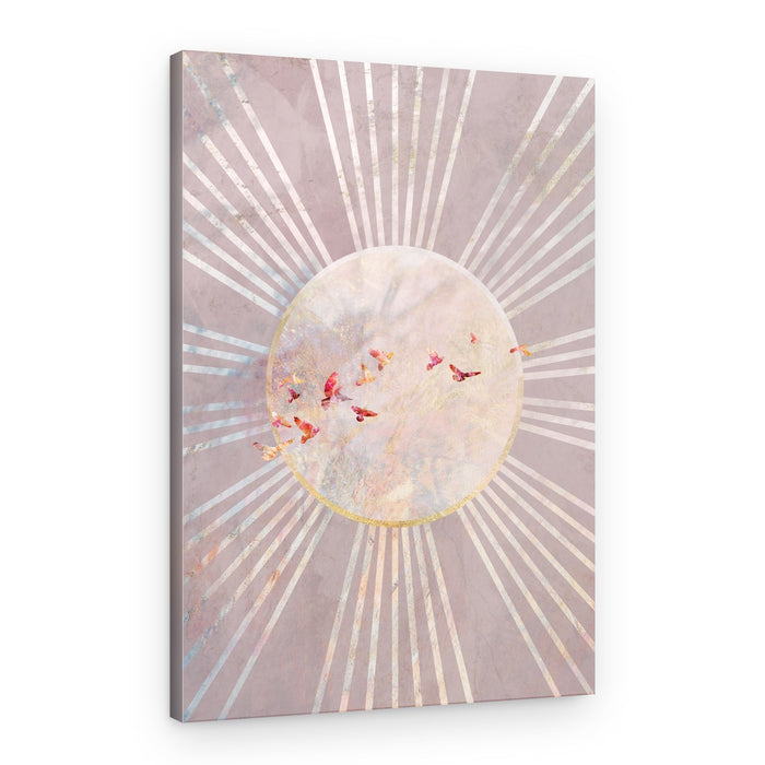 Golden Ray Birds – Canvas Print