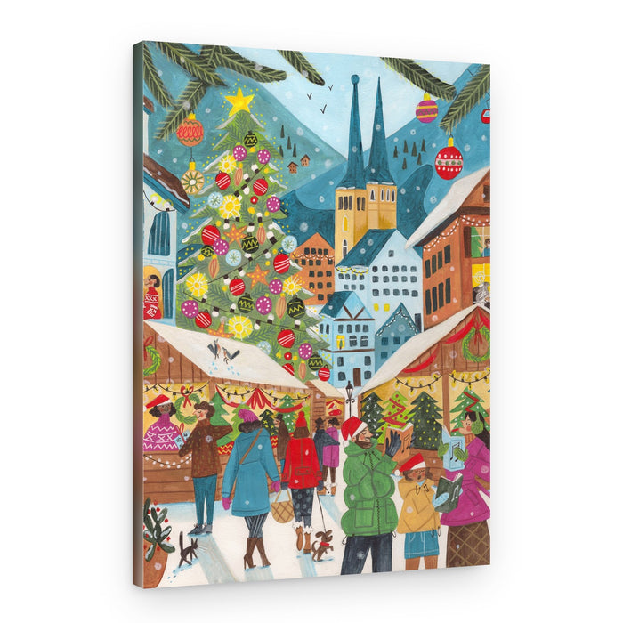 Christmas Market in the Village – Canvas Print