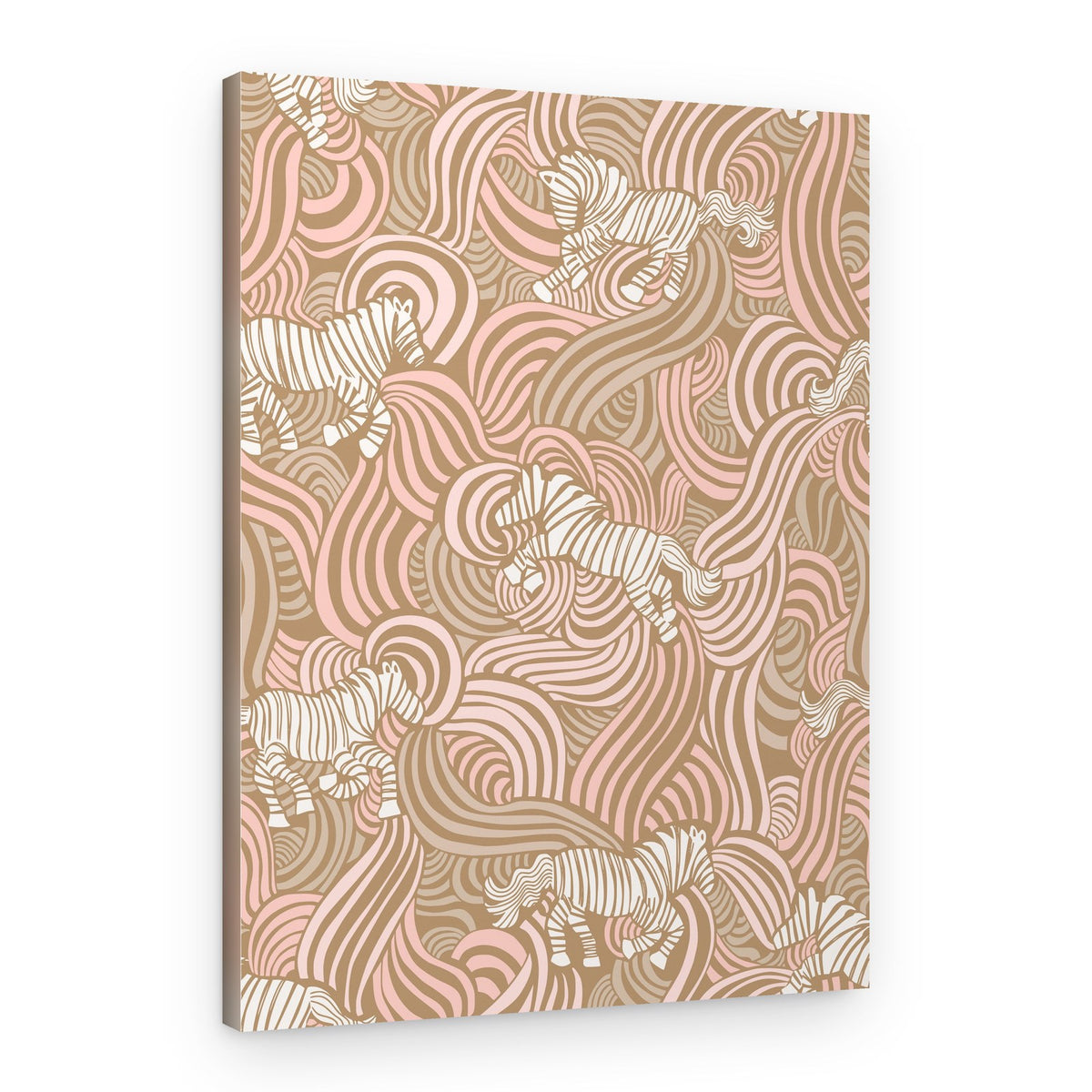 Playful Wavy Zebras – Canvas Print