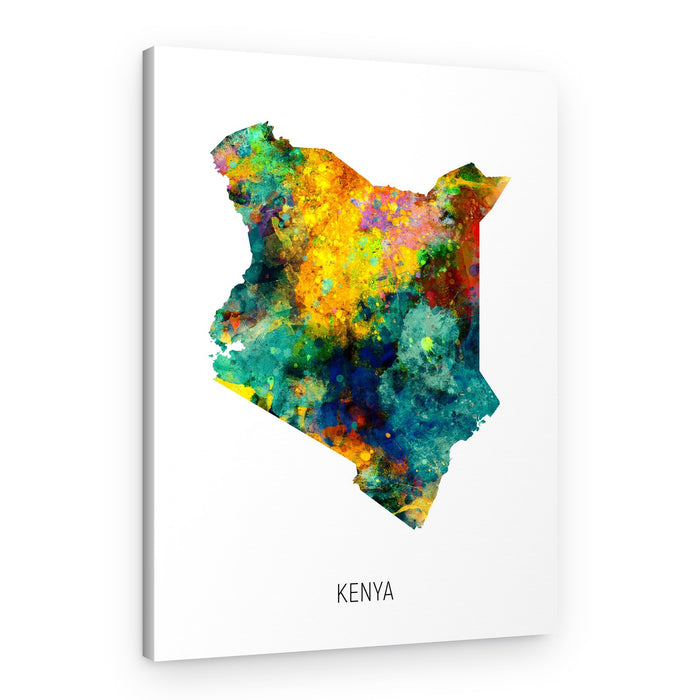 Kenya Watercolor Map – Canvas Print