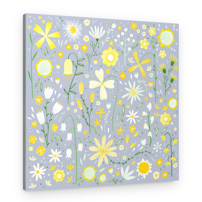 Whimsical Spring Flowers – Canvas Print
