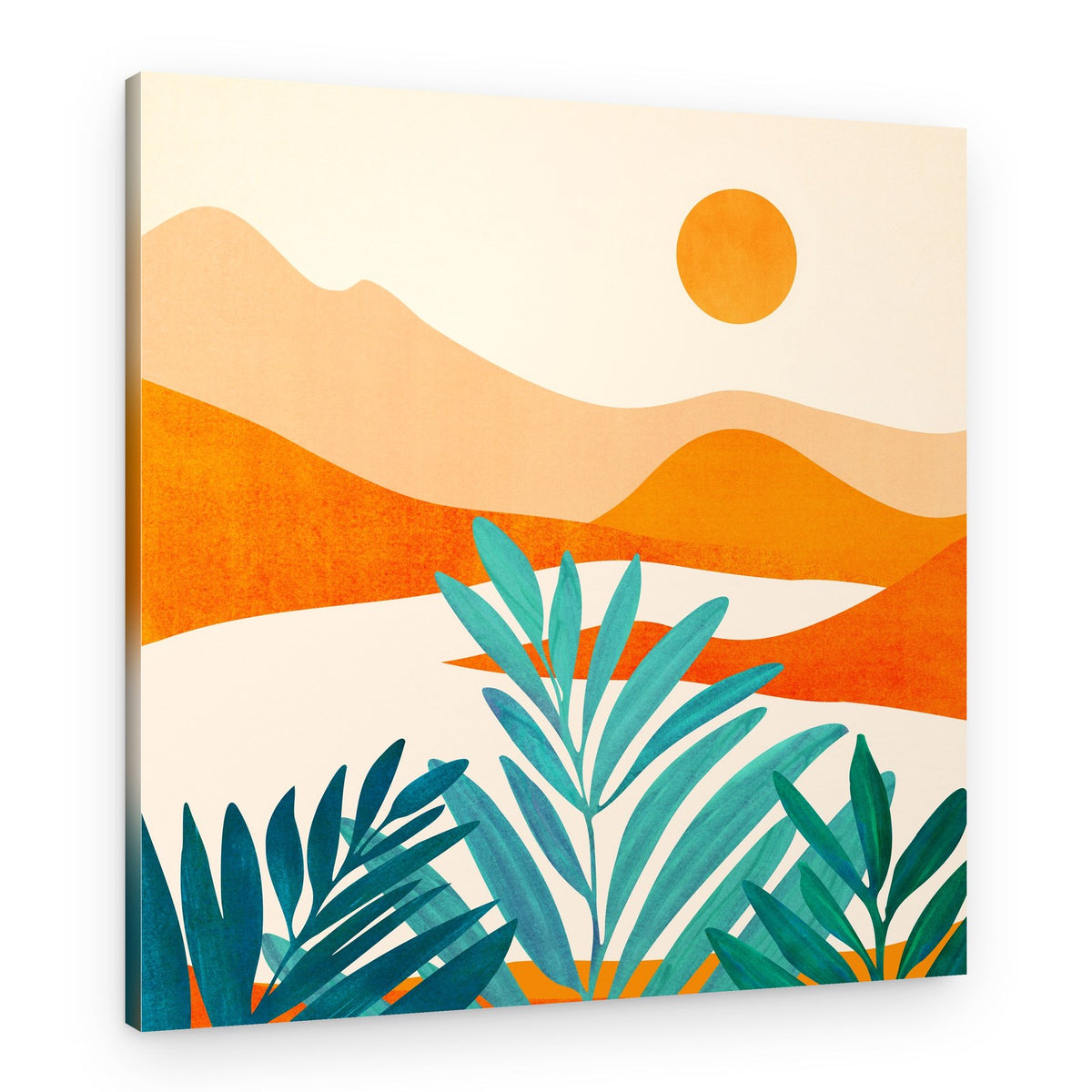 Alpine Sunset Sq Orange – Canvas Print
