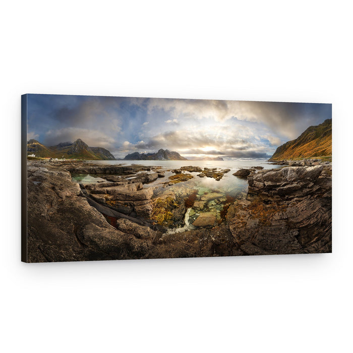 Fjord Tide Pools Sunset – Canvas Print