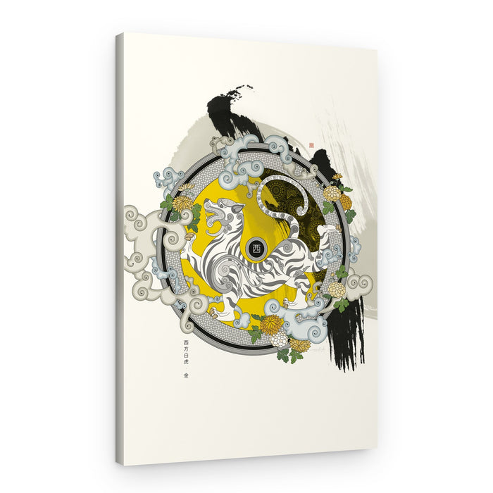 Golden White Tiger Spirit – Canvas Print
