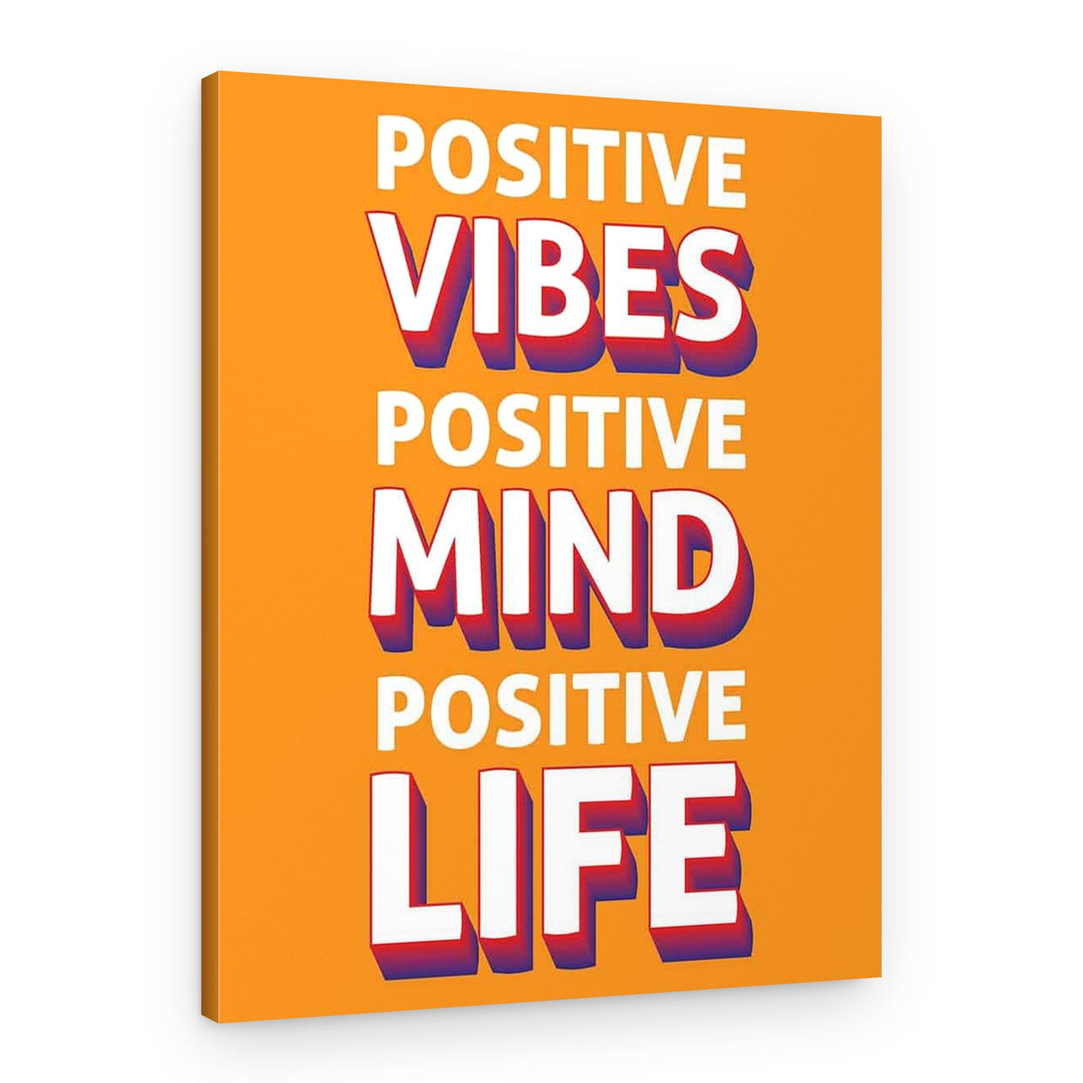 Positive Vibes Positive Mind Positive Life Inspirational Canvas Art – Canvas Print