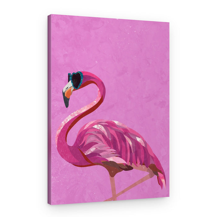 Pink Flamingo Sunglasses – Canvas Print