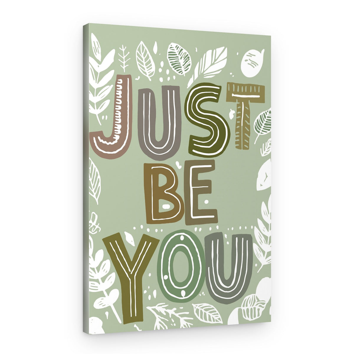 Just Be You Green Quote – Canvas Print
