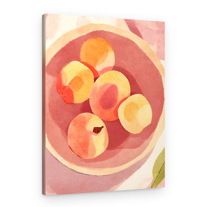 Fresh Watercolor Peaches – Canvas Print