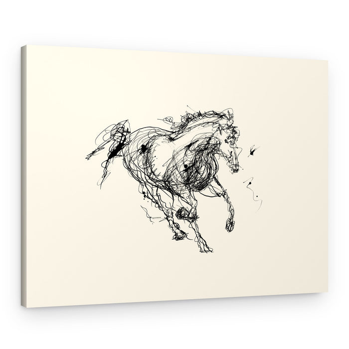 Energetic Horse Sketch – Canvas Print