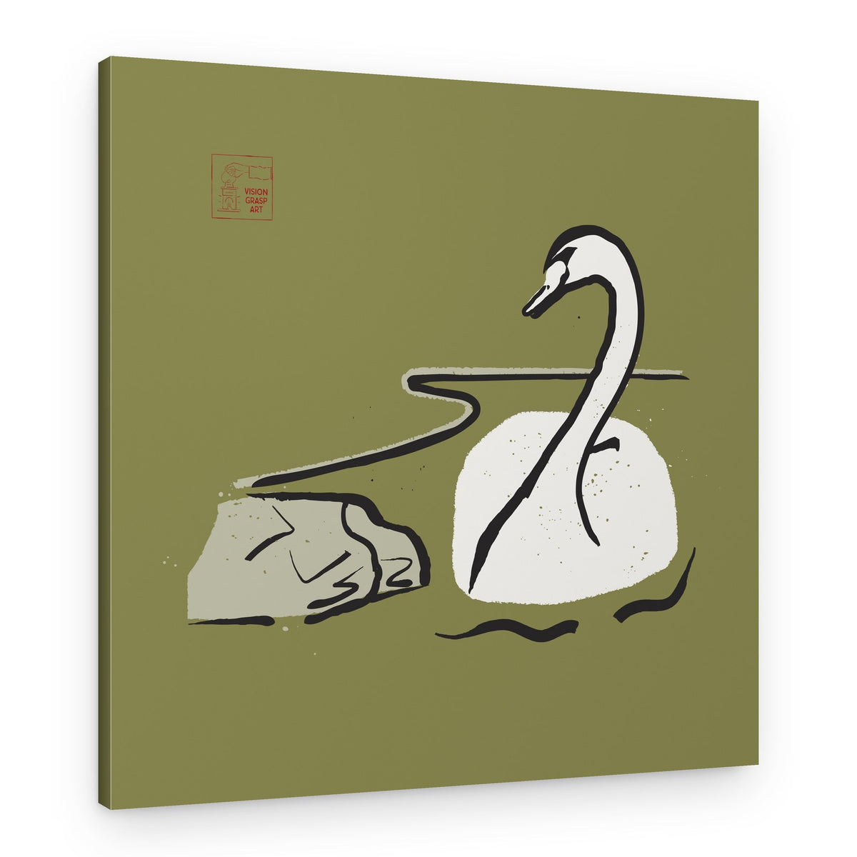 Japanese Ink Swan – Canvas Print