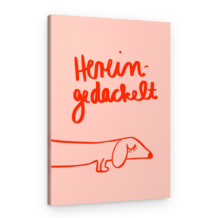 Whimsical Sleeping Dachshund – Canvas Print