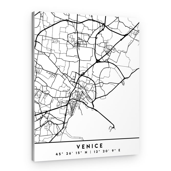 Venice City Map – Canvas Print