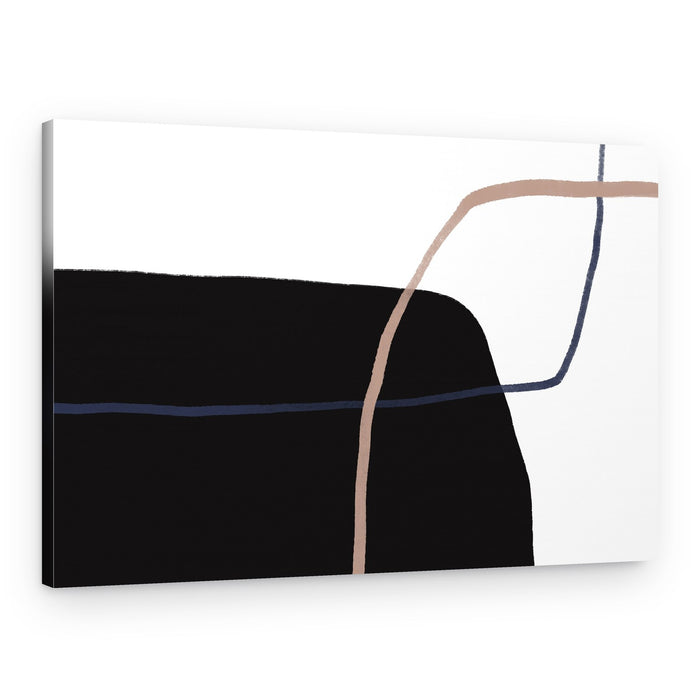 Intersecting Lines And Bold Black Shapes – Canvas Print