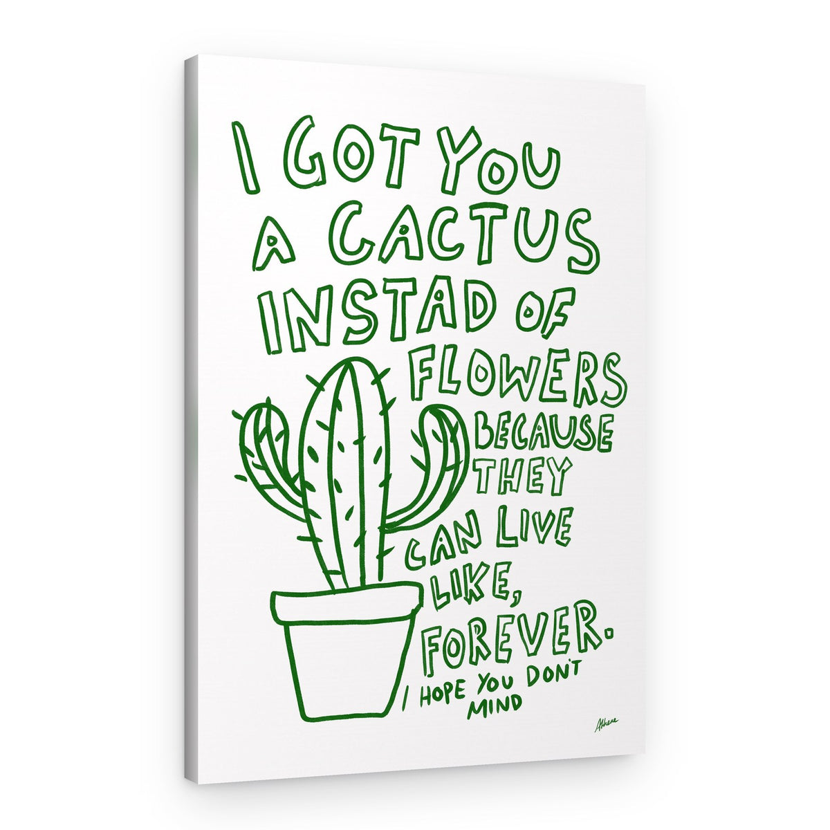 I got you a cactus – Canvas Print