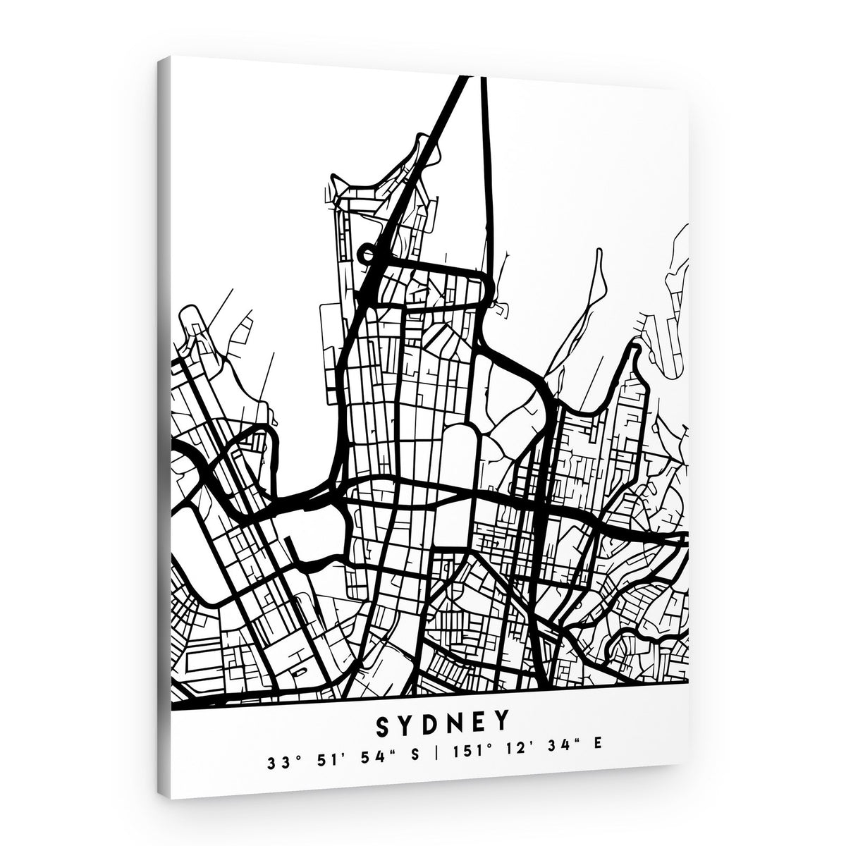 Minimalist Sydney Map – Canvas Print