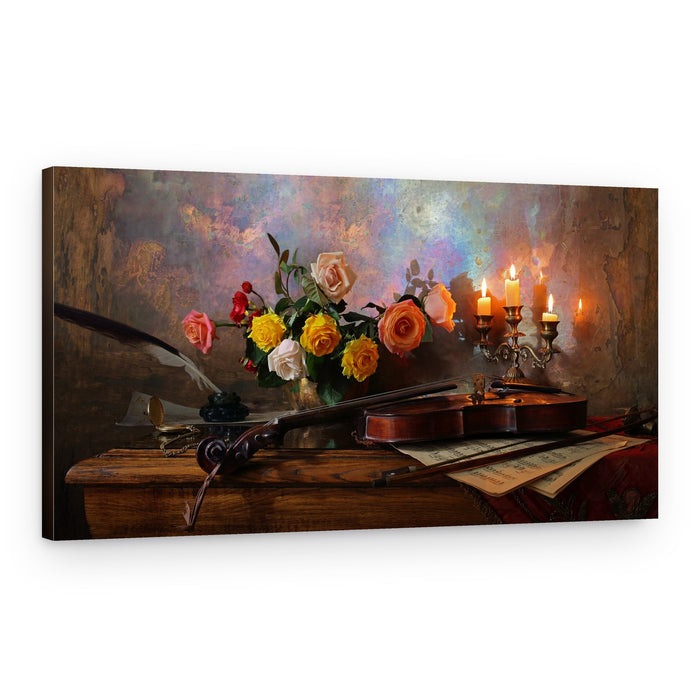 Romantic Music Still Life – Canvas Print