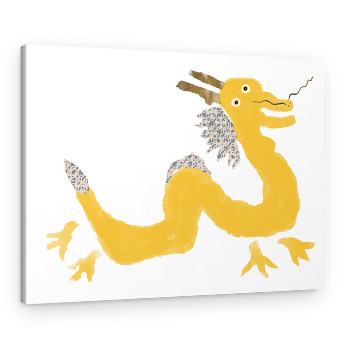 Yellow Playful Dragon – Canvas Print