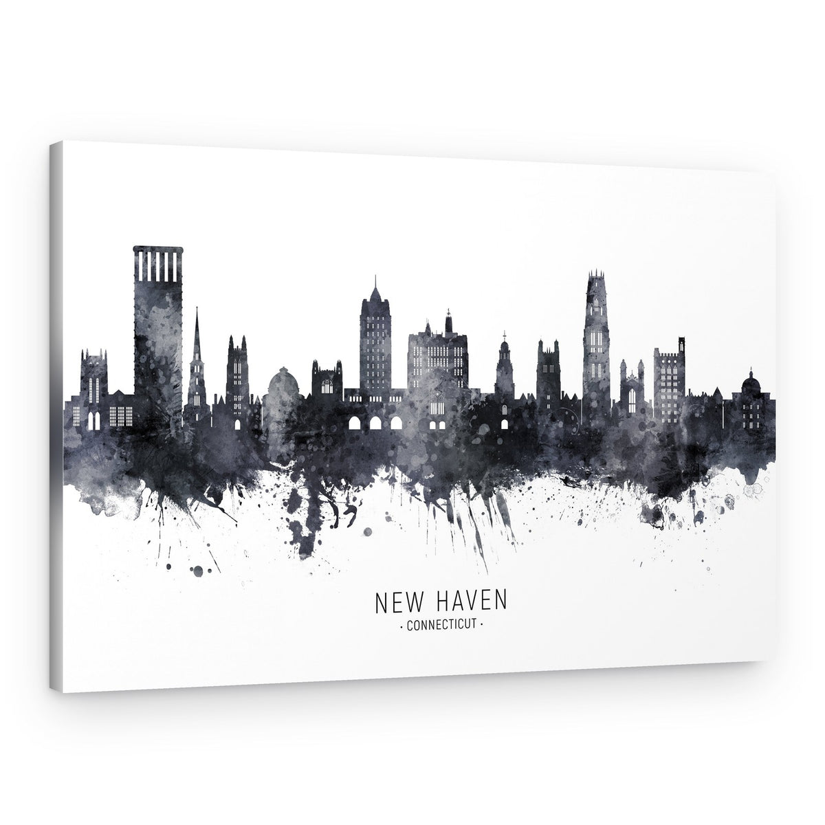 New Haven Ink Skyline – Canvas Print