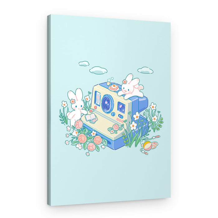 Whimsical Bunnies Camera Garden – Canvas Print