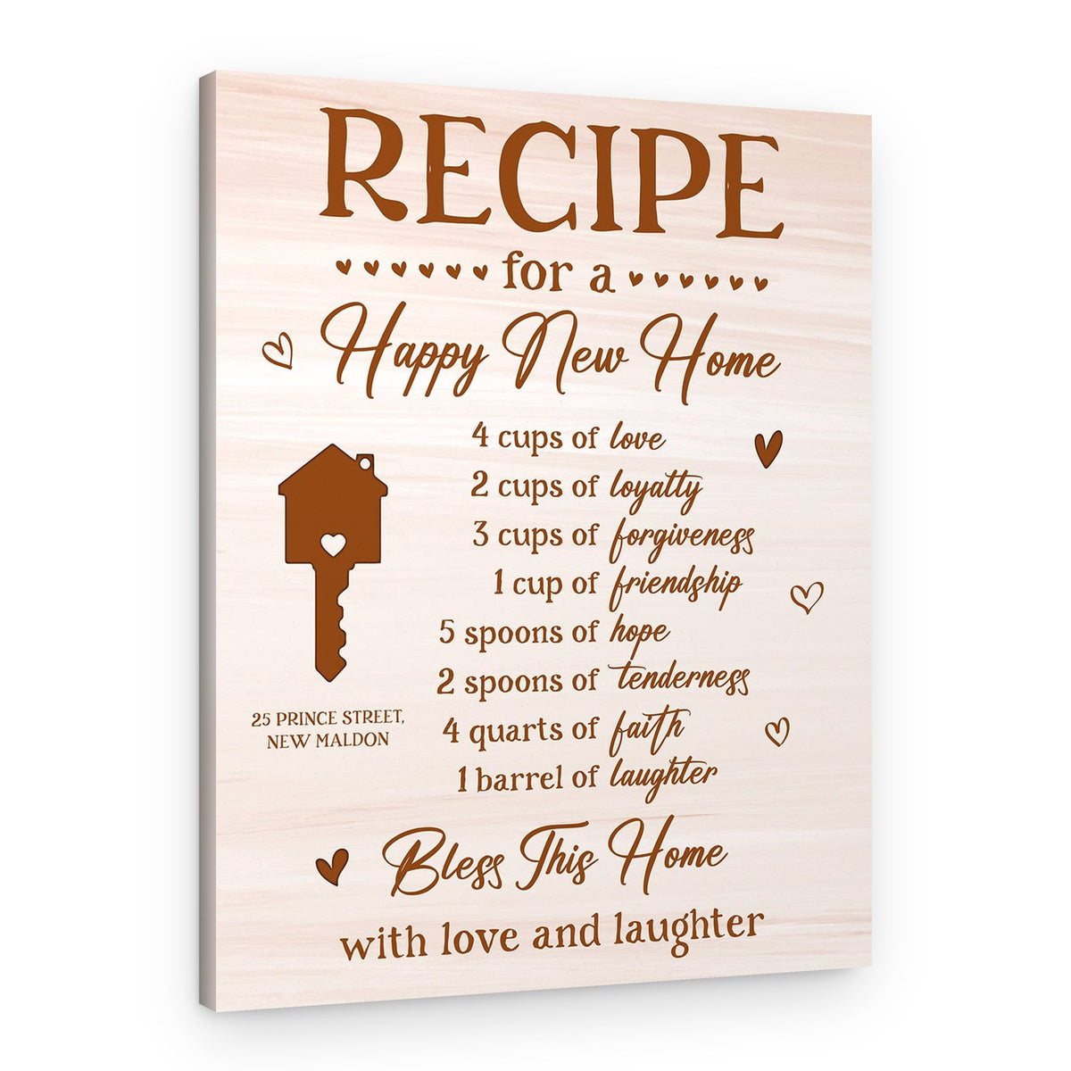Recipe For A Happy New Home Canvas Print – Canvas Print