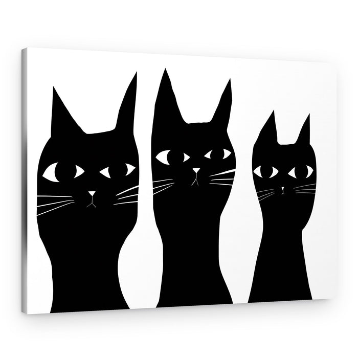 Three Curious Black Cats – Canvas Print