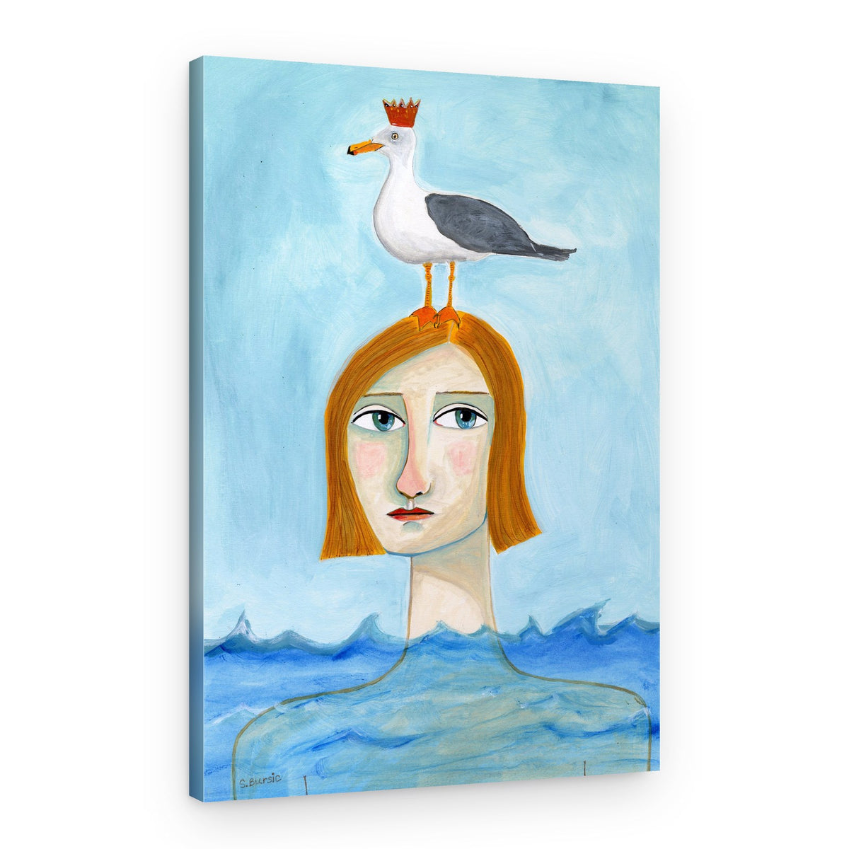 Crowned Seagull Woman – Canvas Print