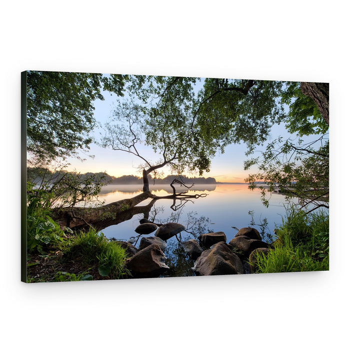 Misty Lake Morning – Canvas Print