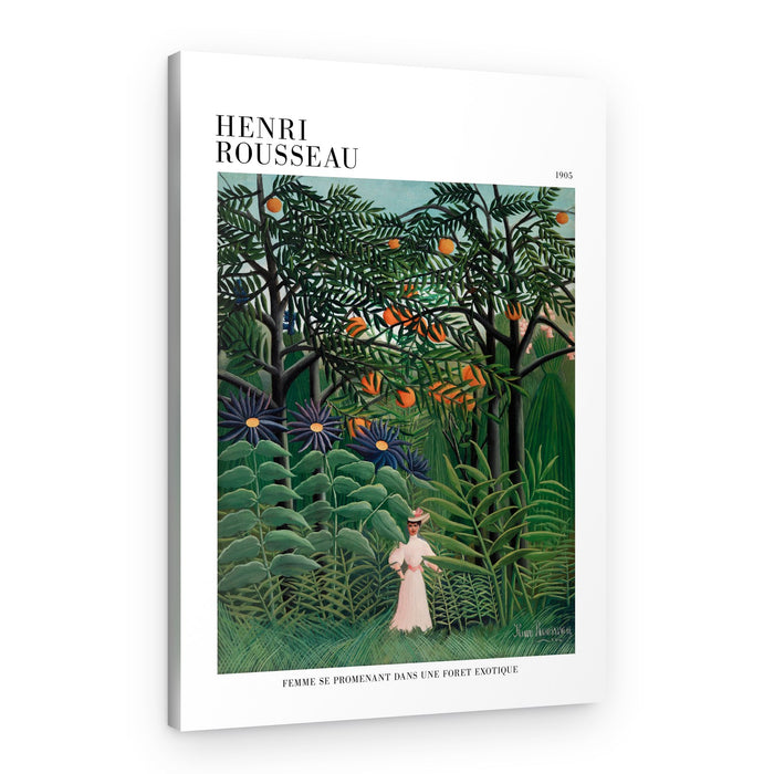 Femme Se Promenant Dans Une Foret Exotique – Canvas Print