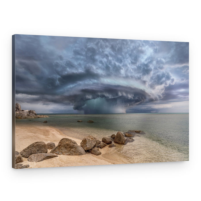 Dramatic Storm Over Ocean – Canvas Print