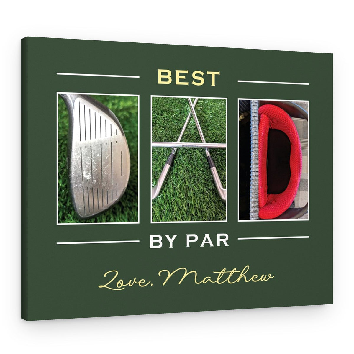 Best Dad By Par Golf Canvas Print – Canvas Print – 2 Kids